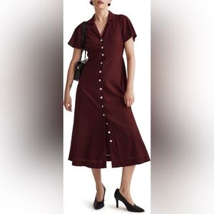 Madewell - Button Front Crinkle Cotton Midi Dress
